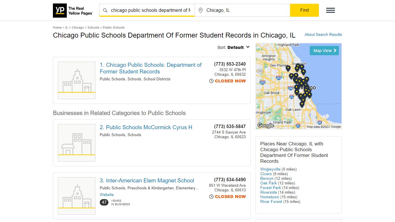 Chicago Public Schools Department Of Former Student Records in Chicago ...